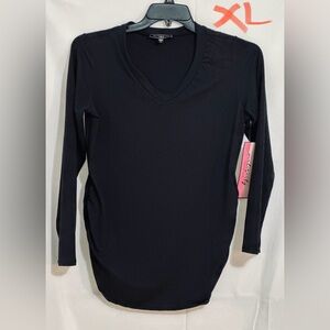 LADIES JET BLACK MATERNITY TOP BUT CAN BE WORN AS REGULAR TOO